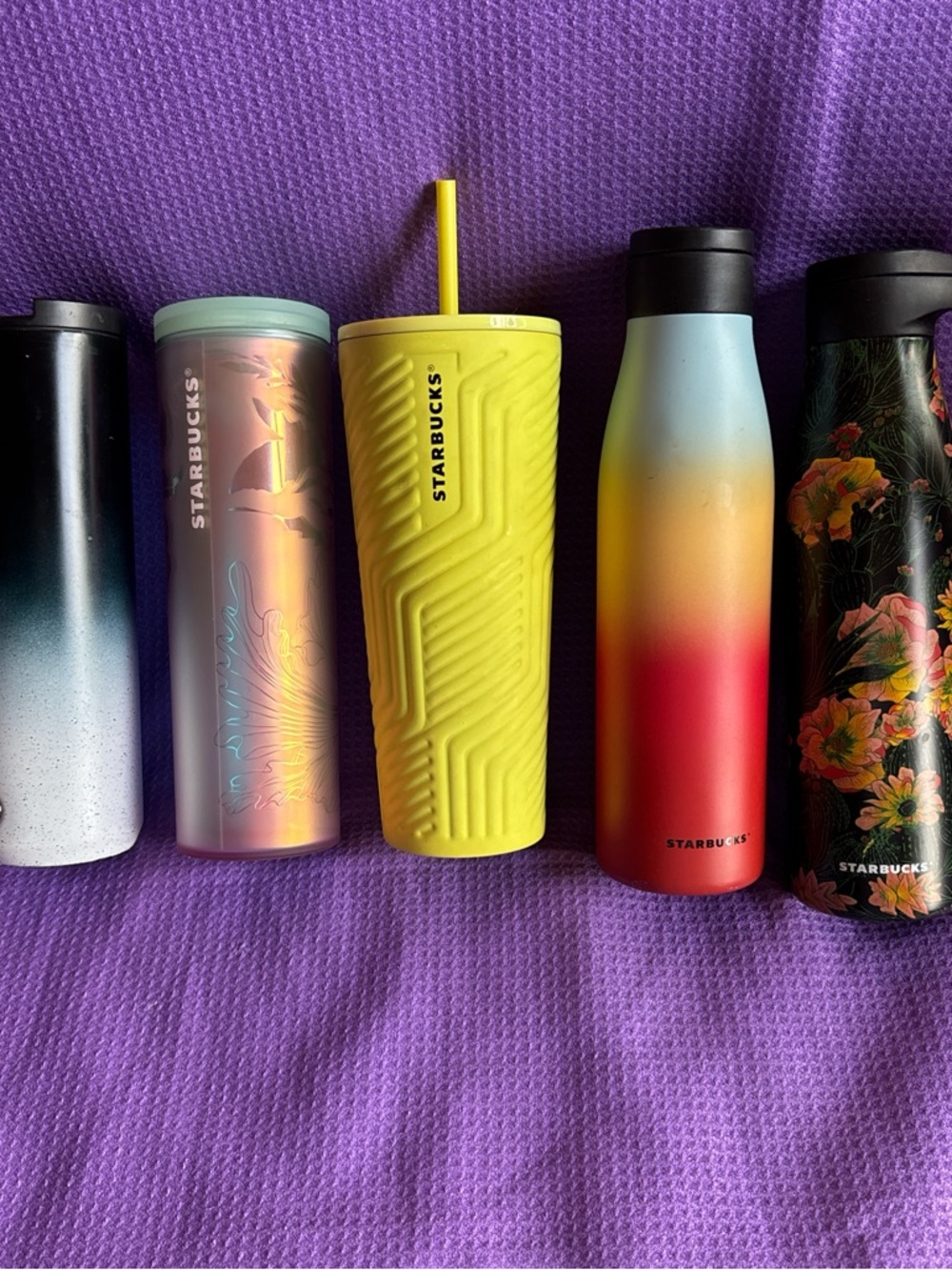 Starbucks collection of 5 tumblers and bottles
